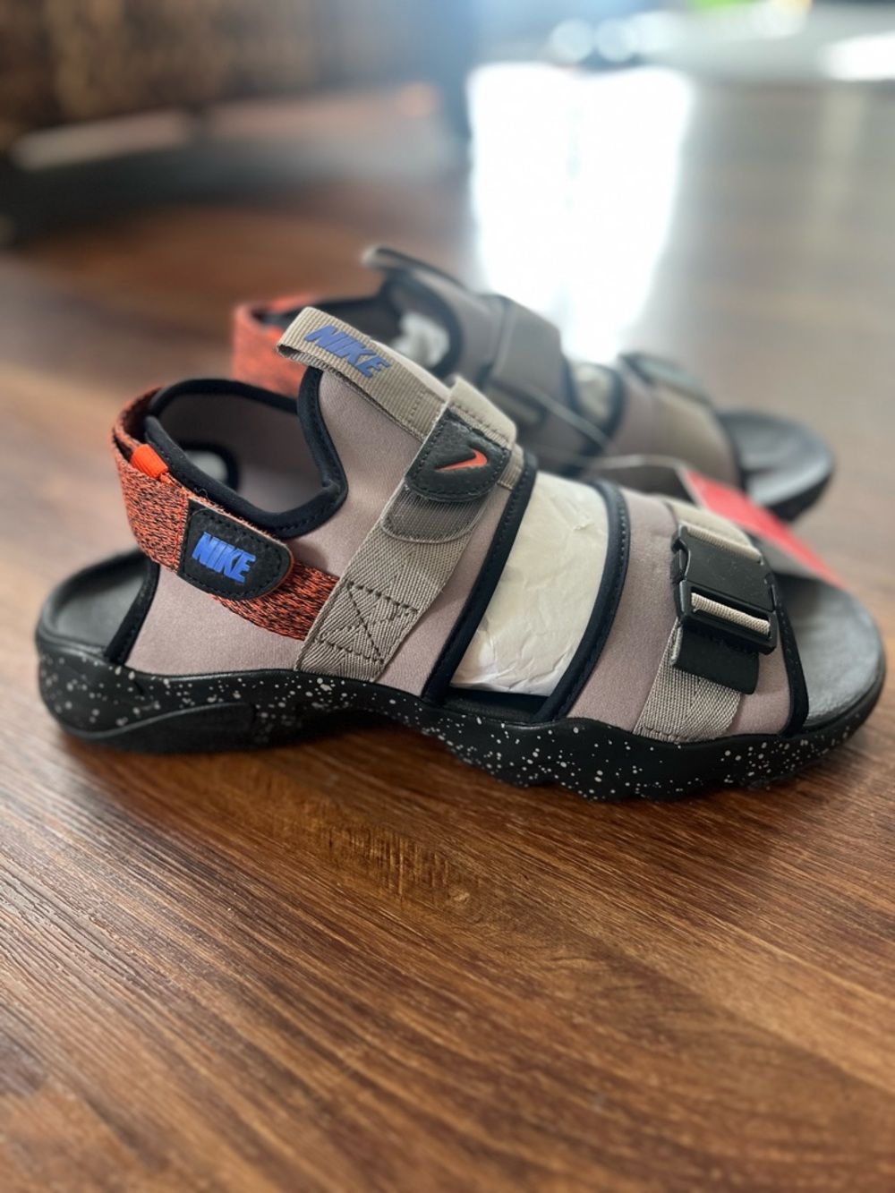 Nike Canyon Sandals Grey and Black/Grey Sandal with Orange Accents Men’s 12 - Picture 5 of 7